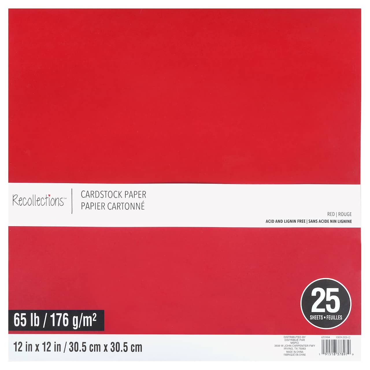 Hamilco Colored Scrapbook Cardstock Paper 12x12 Card Stock Paper 65 lb Cover 25 Pack (Crimson Red)